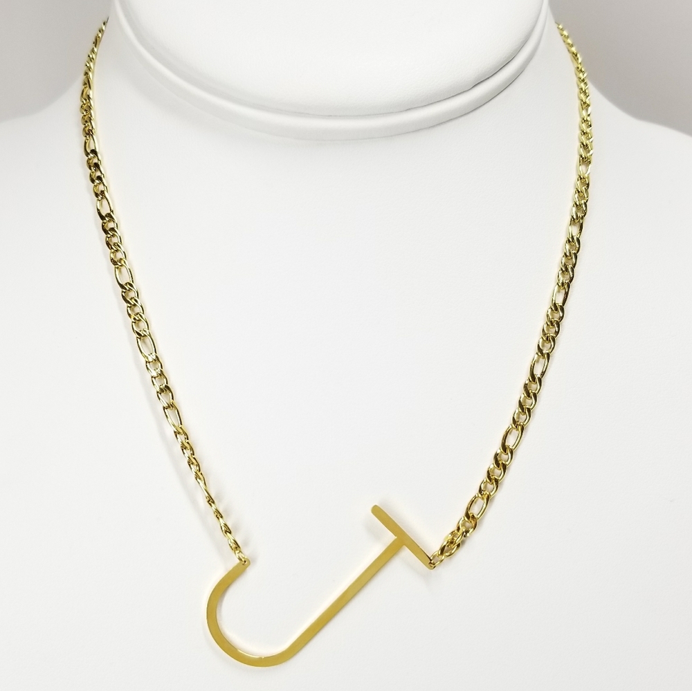 NEW 18K Gold Initial Alphabet Pendant Necklace - Picture 11 of 12